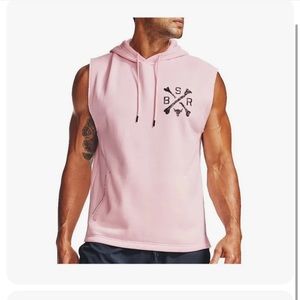 Under Armour Project Rock Pink Sleeveless Hoodie